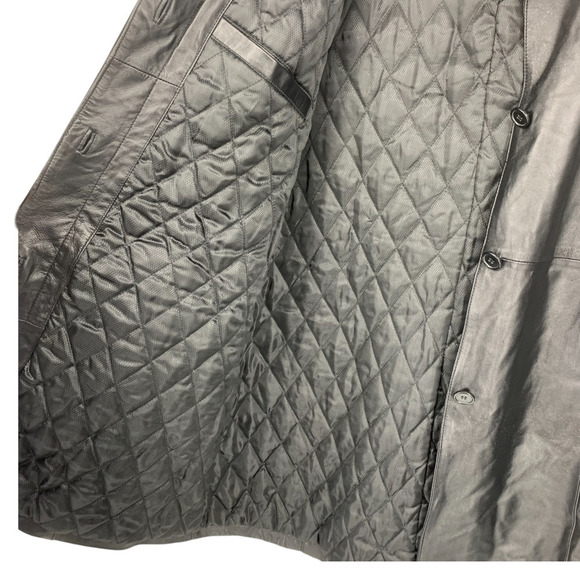 NEW Excelled Collection Plus Sz 1X Black Leather Mid Length Jacket Coat NWT - Picture 8 of 9